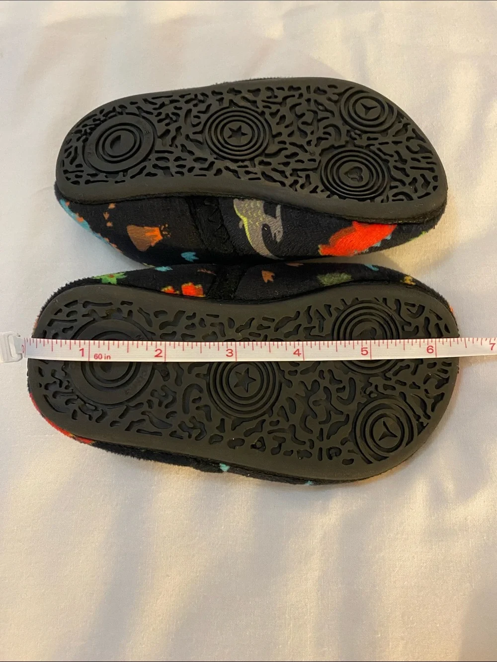 Kids Dino Print Slip-On Slippers - Black Multicolor
